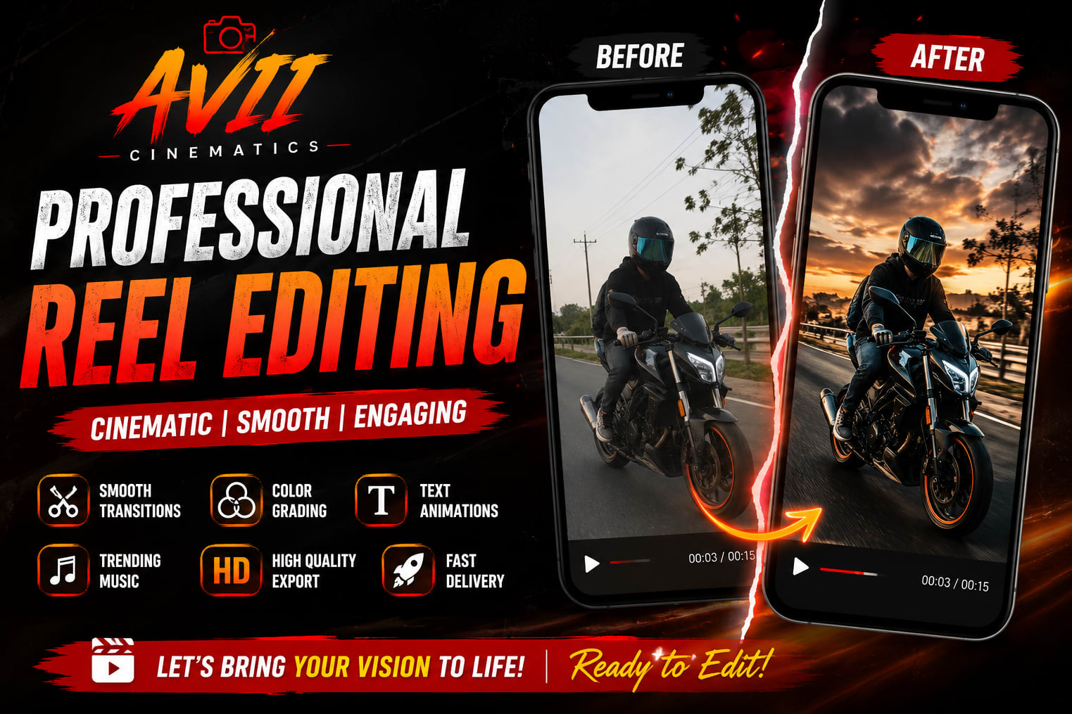 Portfolio for I will edit professional videos