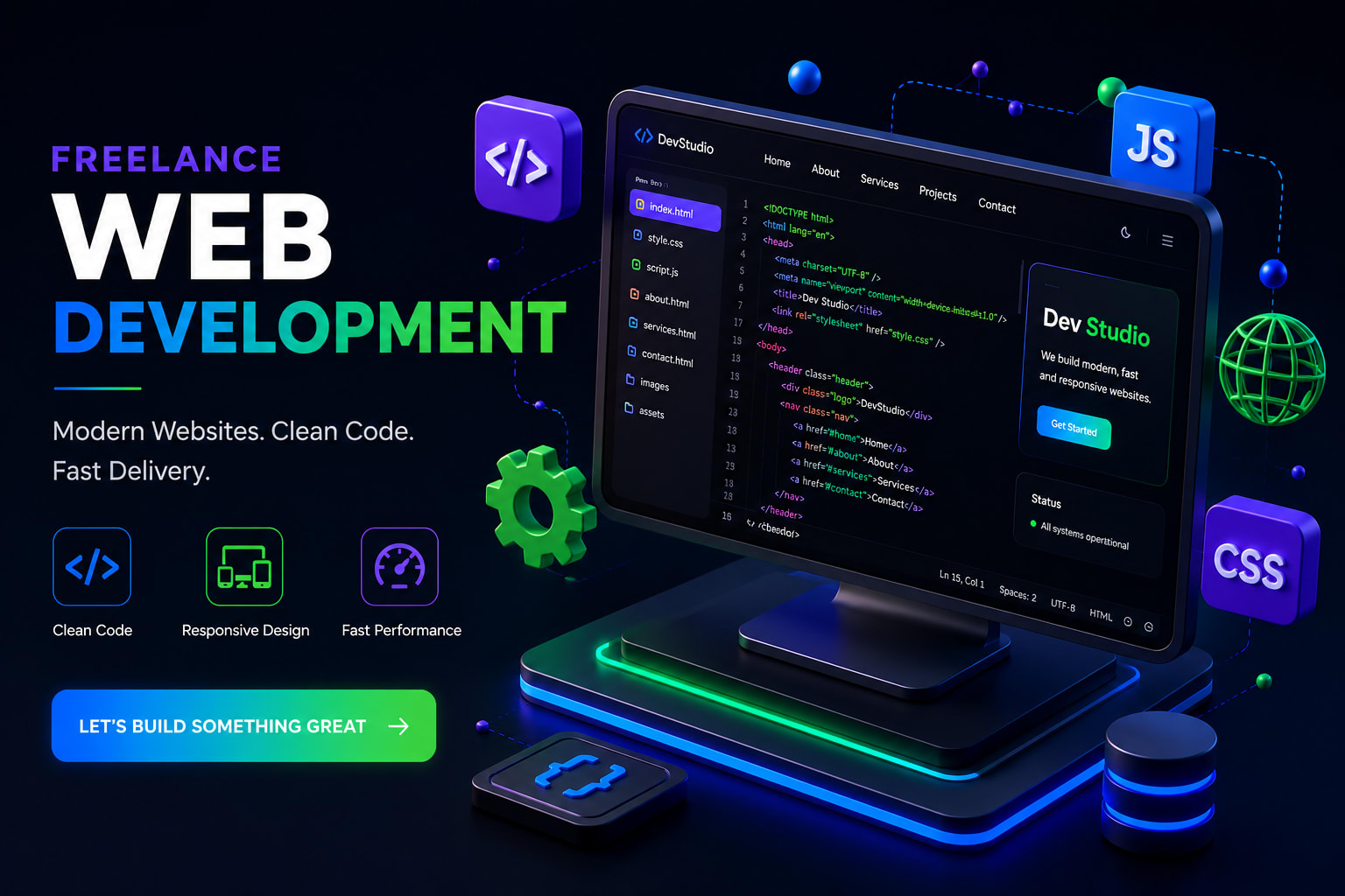 Portfolio for Full-Stack MERN Web Development: Custom,