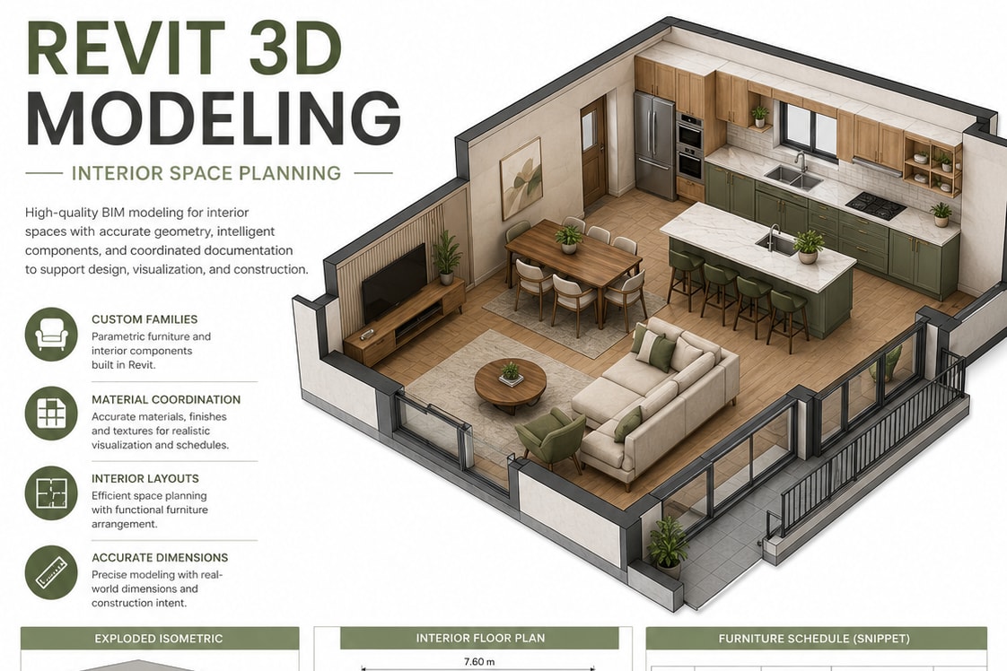 Portfolio for Revit 3D / 2D Modeling