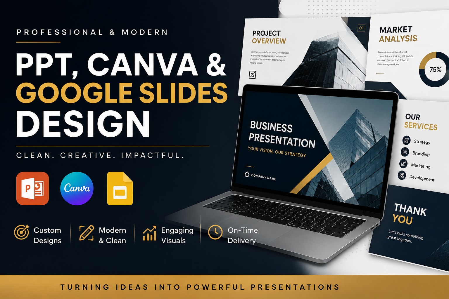 Portfolio for PPT, Canva & Google Slides Design