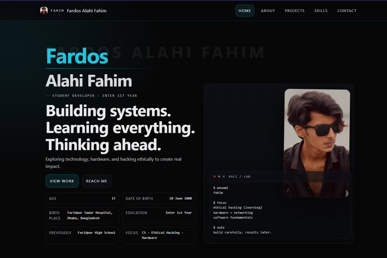 Portfolio for Fully responsive website build.