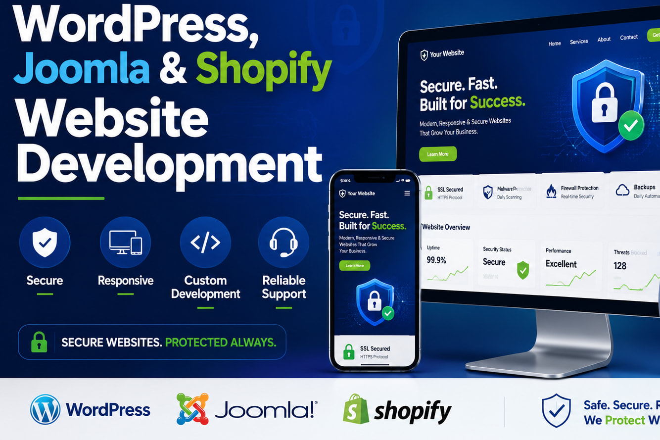 Portfolio for WordPress, Joomla & Shopify Development
