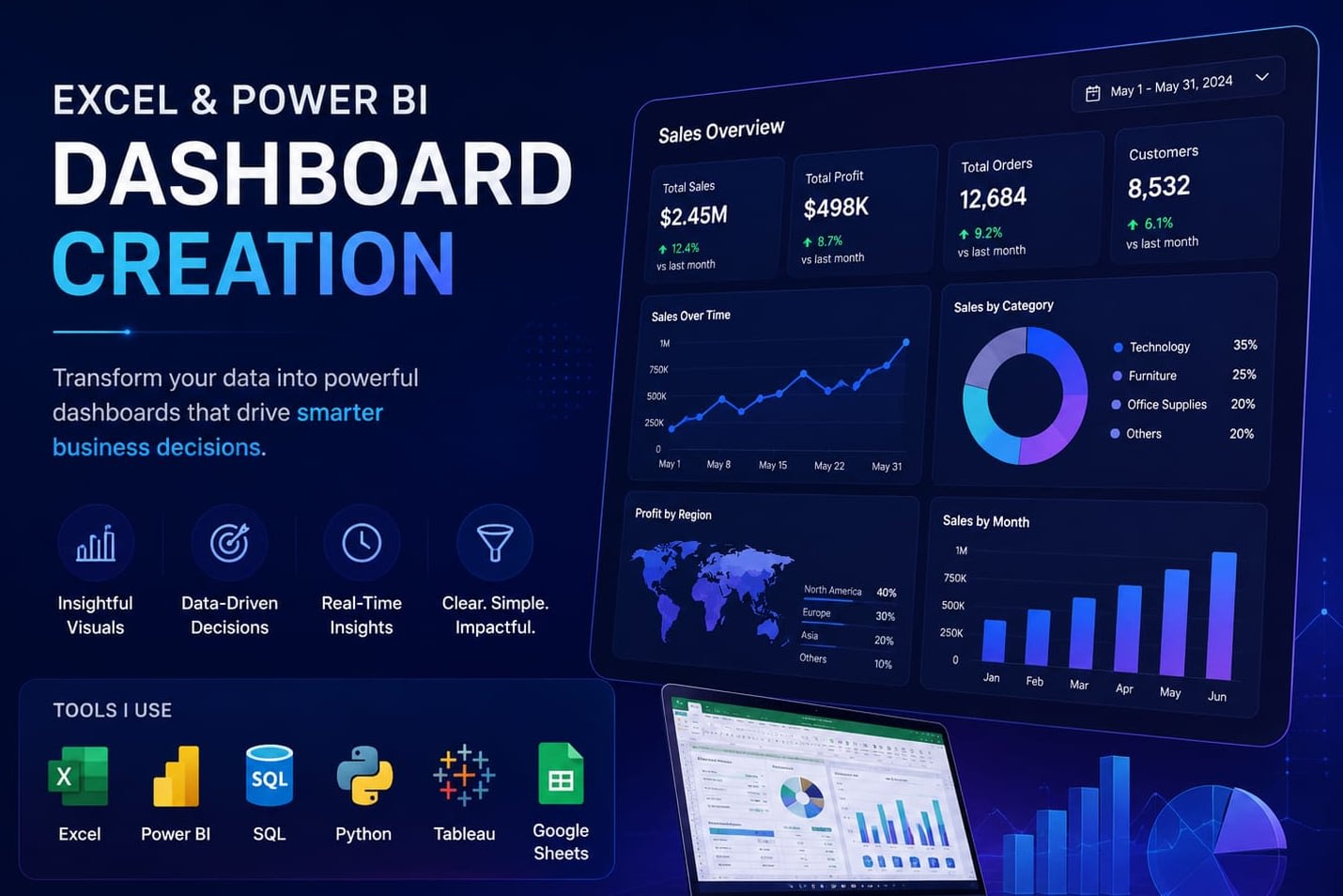 Portfolio for Excel & Power BI Dashboard Creation