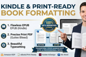Portfolio for eBook & Print Book Formatting for KDP