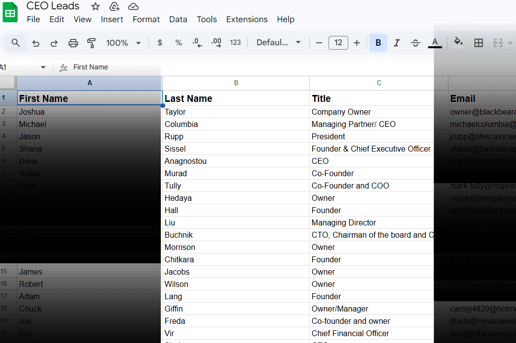 Portfolio for Linkedin Lead Generation & Research