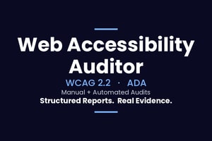 Portfolio for Web Accessibility Auditor -WCAG 2.2|ADA|
