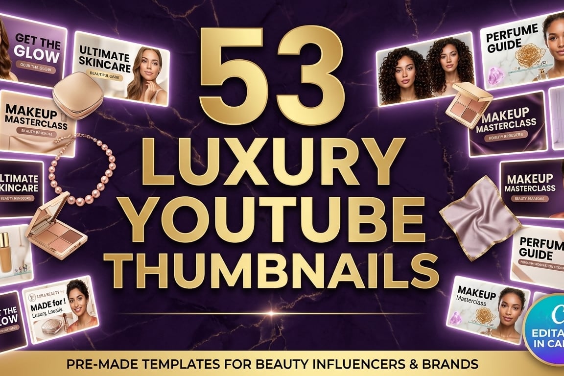Portfolio for 53 Beauty YouTube Thumbnail Templates