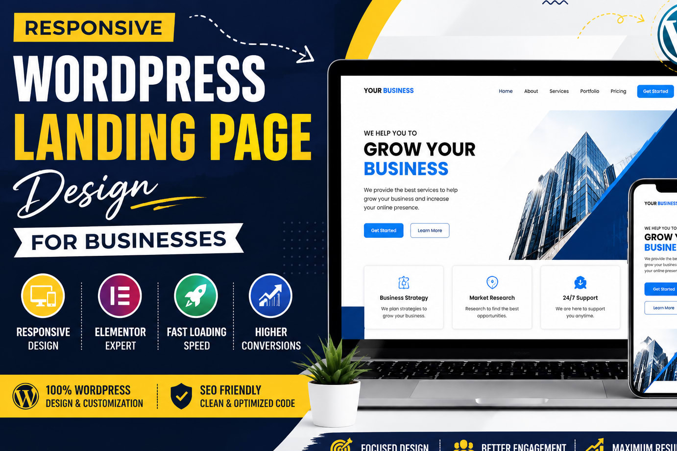 Portfolio for Responsive WordPress Landing Page Design