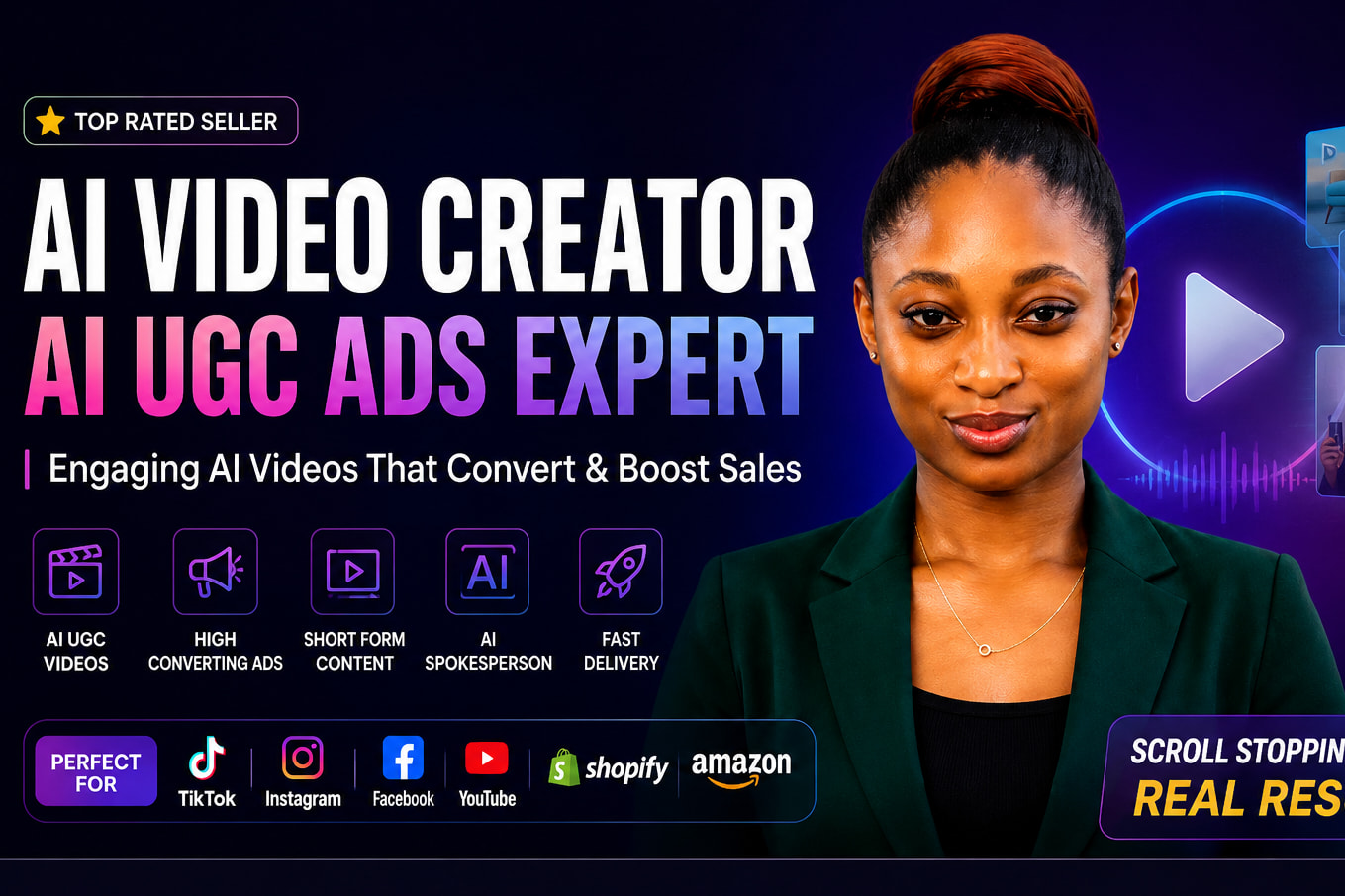 Portfolio for Ai video creator ,Ai ugc ads creator