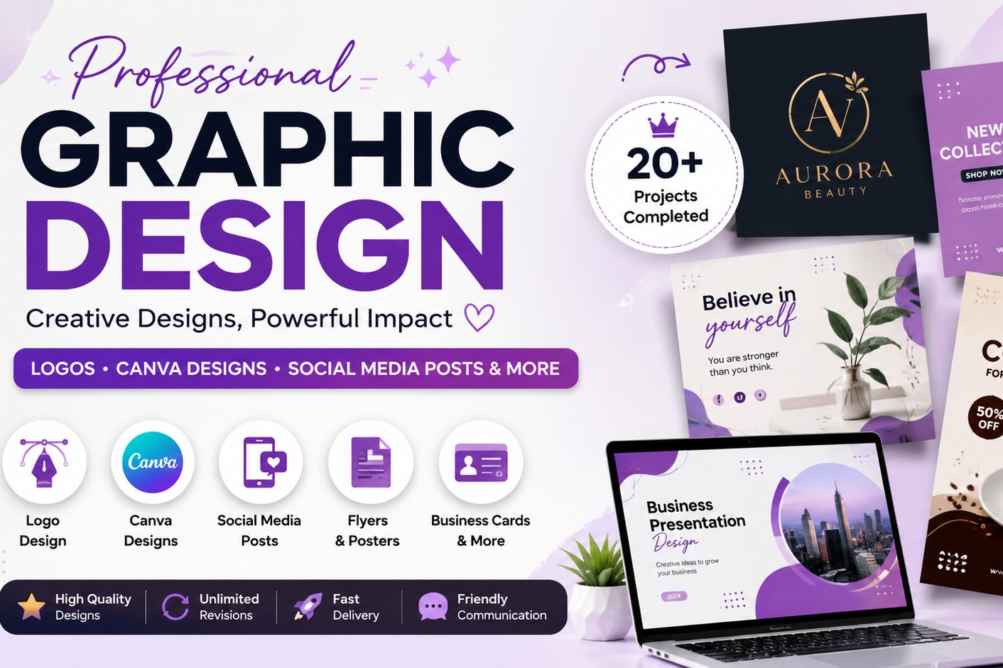 Portfolio for Professional logos,canvas designs & more