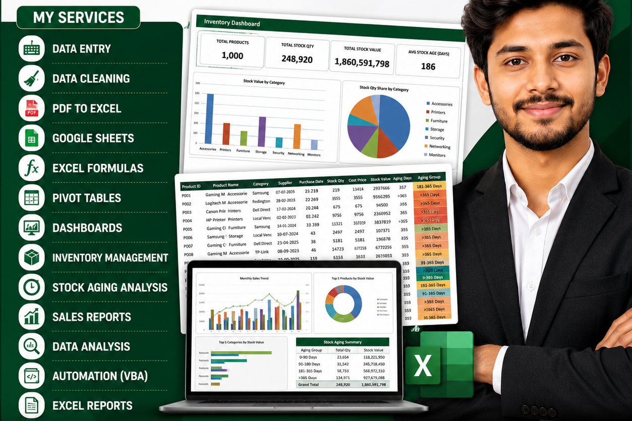 Portfolio for Microsoft Excel Data Entry
