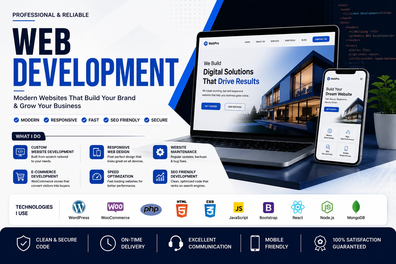 Portfolio for wordpress Development, Web Development,
