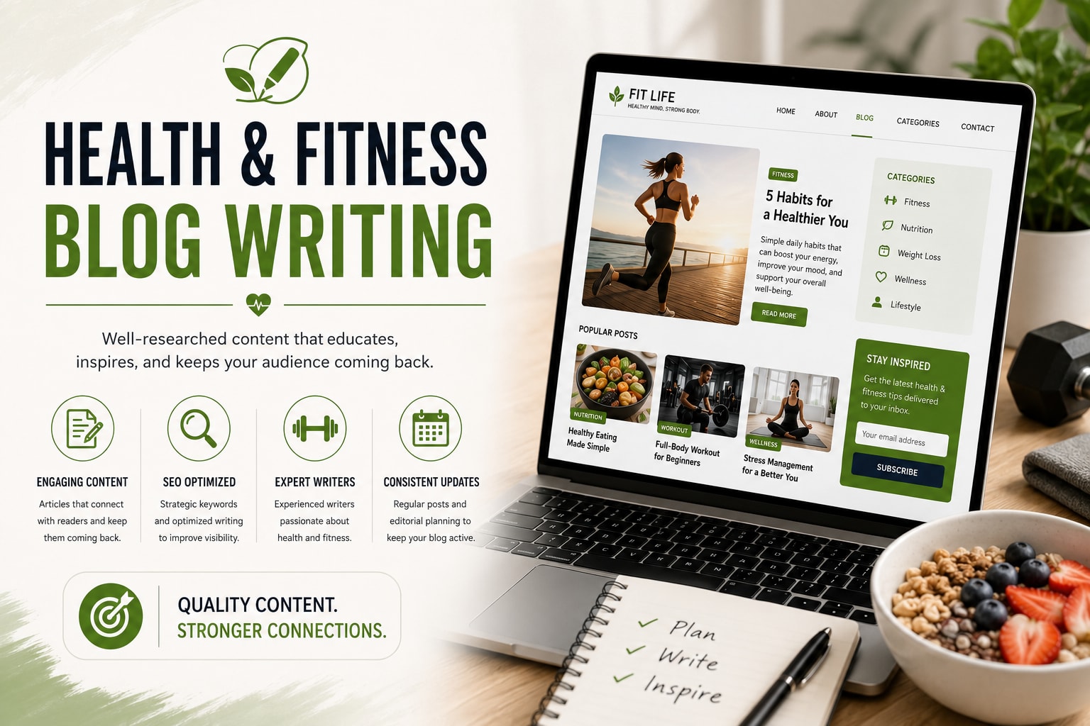 Portfolio for Health & Fitness Blog Writing