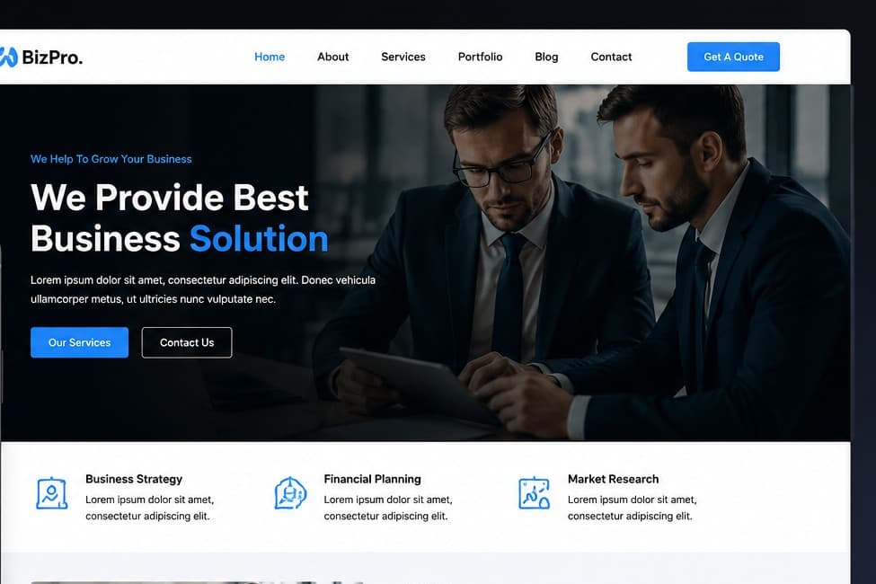 Portfolio for Professional Responsive Landing Page Des