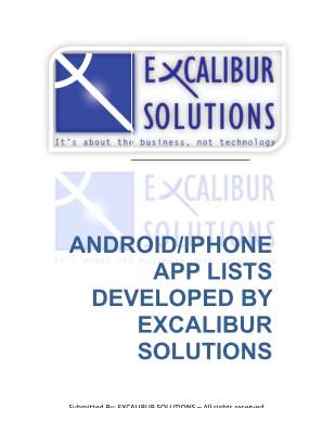 Excalibur Solutions APP Lists.pdf