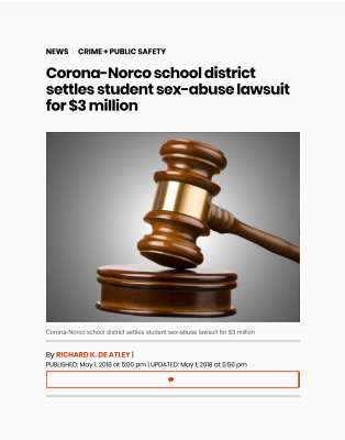 Corona Norco school district settles student sex abuse lawsuit for 3 million Press Enterprise.pdf