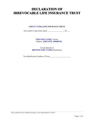 DECLARATION OF LIFE INSURANCE TRUST [WORK SAMPLE].pdf