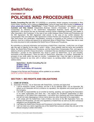 MLM POLICIES AND PROCEDURES - SwitchTelco  [AUSTRALIAN].pdf