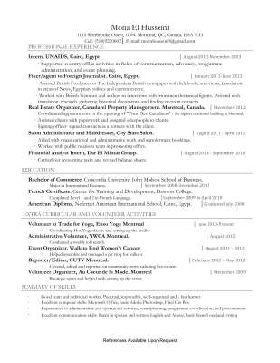 Resume, Mona El-Husseini- Nov 2013.pdf