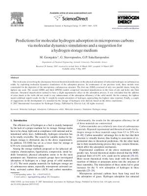 Predictions for molecular hydrogen adsorption in microporous carbons via molecular dynamics simulations and a suggestion for a .pdf