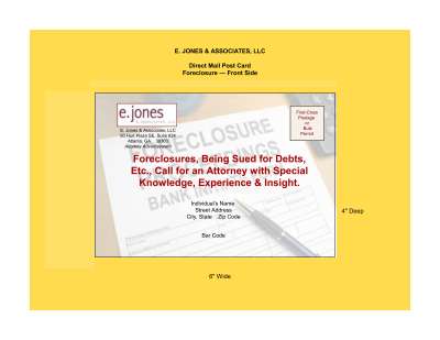 LAW FIRM MARKETING -- Foreclosure -- Direct Mail -- Postcard -- 4''x6''.pdf