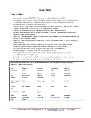 Ronald Tekely Career Highlights.pdf