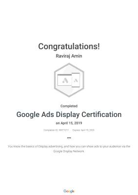 Google Ads Display Certification Google - Raviraj Amin.pdf