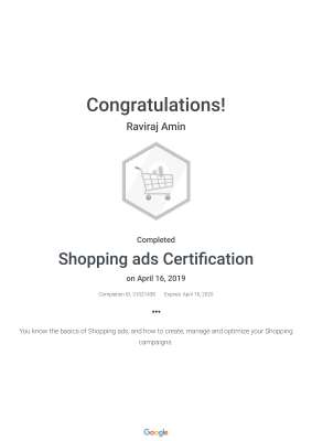 Shopping ads Certification Google - Raviraj Amin.pdf