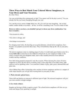 Three Ways to Best Match Your Colored Mirror Sunglasses (Submitted to Ezine).pdf