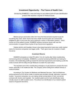 ID4MEDS Investment Opportunity press release.pdf