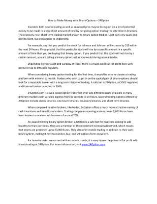 How to Make Money with Binary Options - 24 Option.pdf