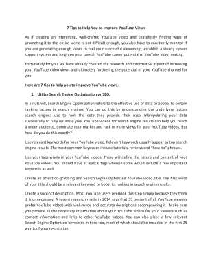 7 Tips To Help You To Improve Youtube Views.pdf