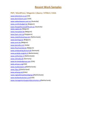 Recent Work Samples - WordPress and PHP.pdf