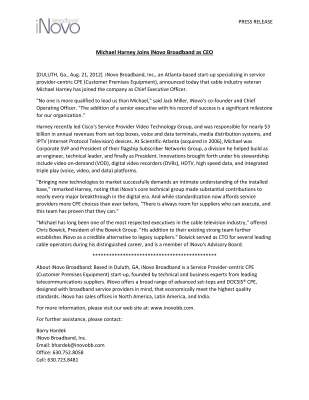Michael Harney Joins iNovo Broadband as CEO.pdf