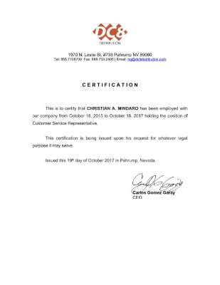 Certification - CMindaro.pdf