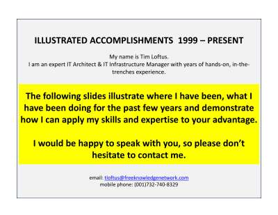 TRLoftus Illustrated Accomplishments 1999 - present 071317.pdf