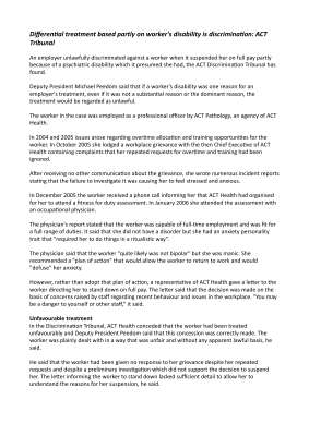 Differential treatment based partly on worker's disability is discrimination.pdf