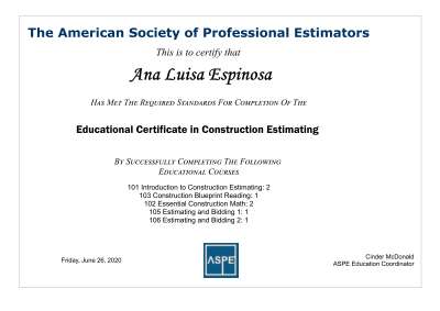 Certificate in construction estimating.pdf