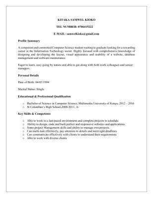 Kitaka Samwel Kioko CV.pdf