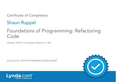 FoundationsofProgramming-RefactoringCode_CertificateOfCompletion.pdf