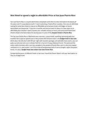 Best Hotel to spend a night in affordable Price at San Juan Puerto Rico.docx.pdf