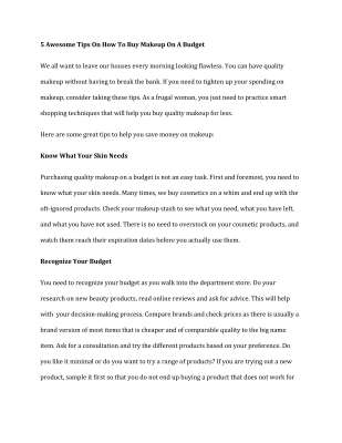 5 Awesome Tips On How To Buy Makeup On A Budget.pdf