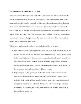 5 Great Benefits Of Green Tea To The Body.pdf