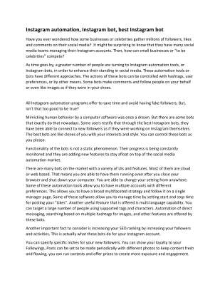 Instagram automation, Instagram bot, best Instagram bot by Bero Jam.pdf