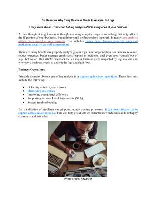 Six Reasons Why  Every Business Need to Analyze Its Logs.pdf
