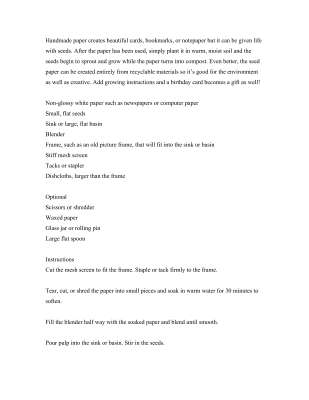 How to Make Seed Embedded Plantable Paper.pdf