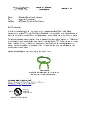 STS Lean Six Sigma Certification, Green Belt.pdf