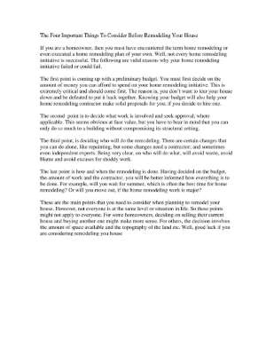 The Four Important Things To Consider Before Remodeling Your House.pdf