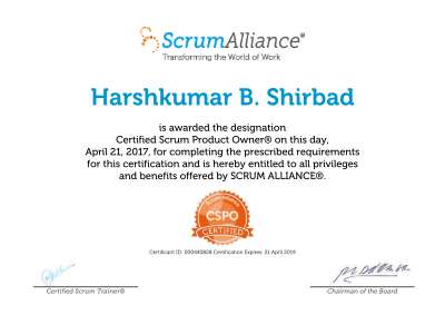 Harshkumar B. Shirbad-ScrumAlliance_CSPO_Certificate (1).pdf