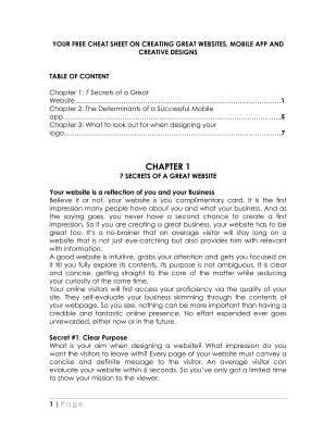 YOUR FREE CHEAT SHEET ON CREATING GREAT WEBSITES, MOBILE APP AND CREATIVE DESIGNS.pdf